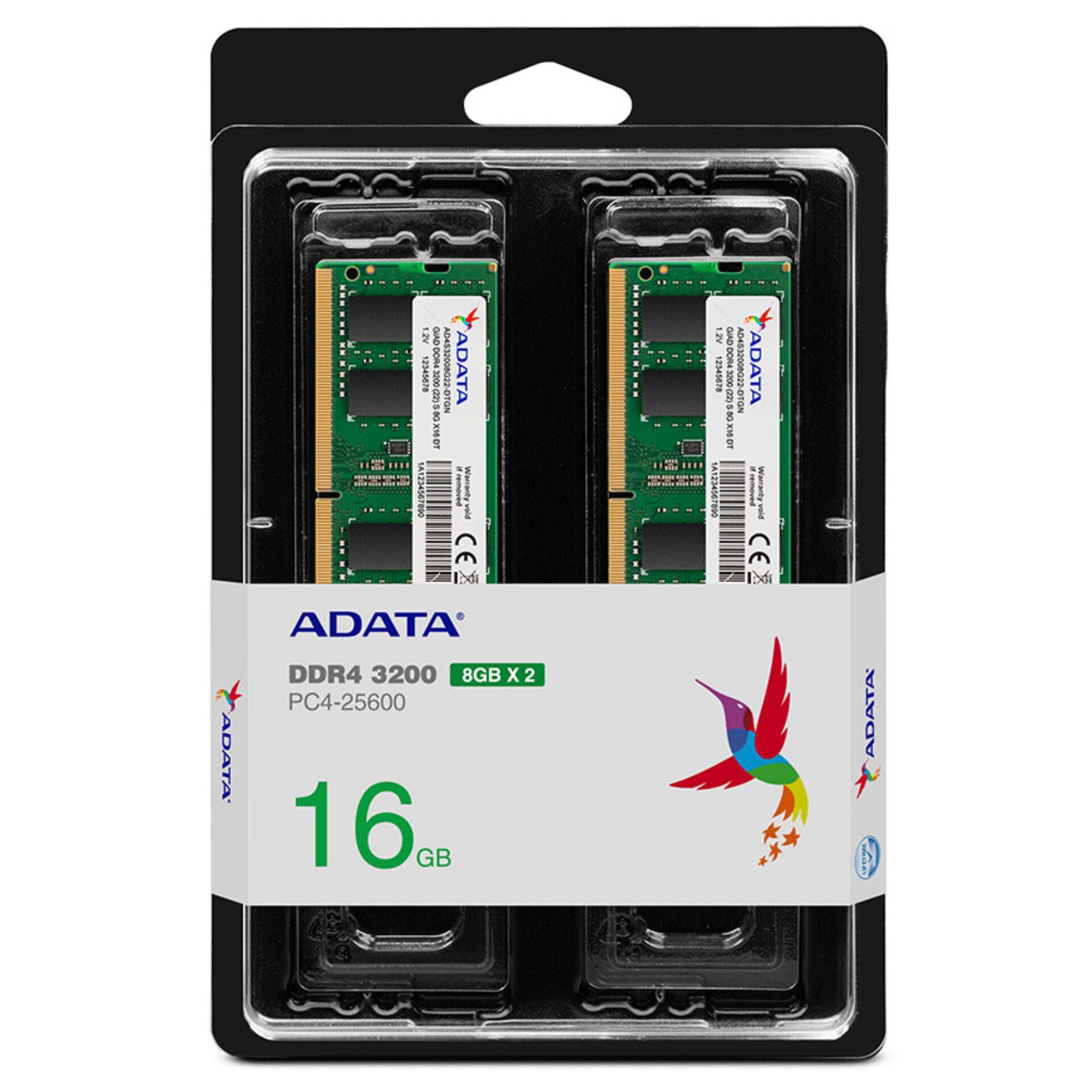 ADATA - SO-DIMM DDR4-3200 Dual-Kit gruen AD4S32008G22-DTGN - - DDR4 - 16 GB - DDR4-0