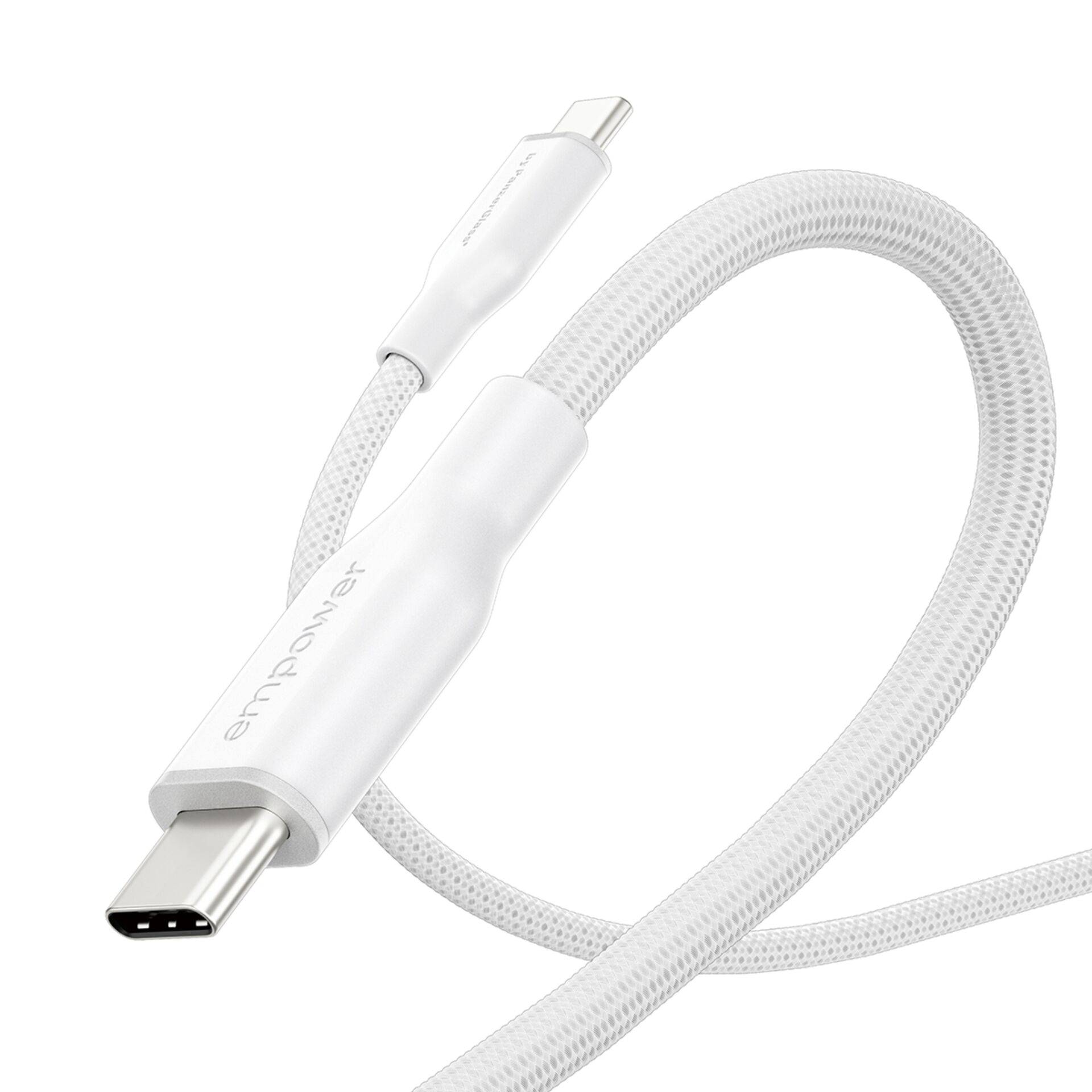 empower™ by PanzerGlass® Racing 60W USB-C to USB-C Kabel, USB 2.0, 1.2M, Silber Weiss-1