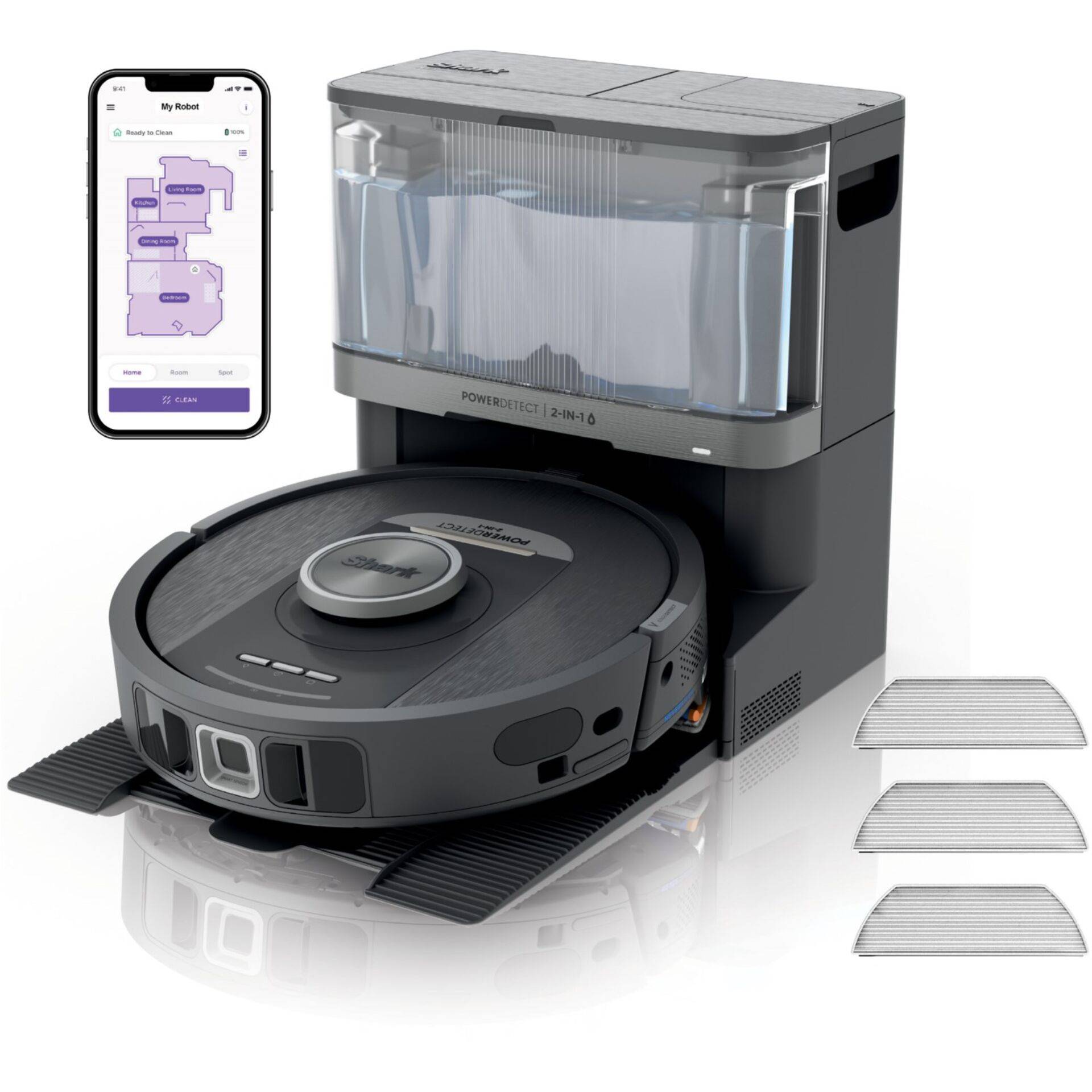 SHARK PowerDetect NeverTouch 2-in-1 Saug- und Wischroboter RV2800YEEU