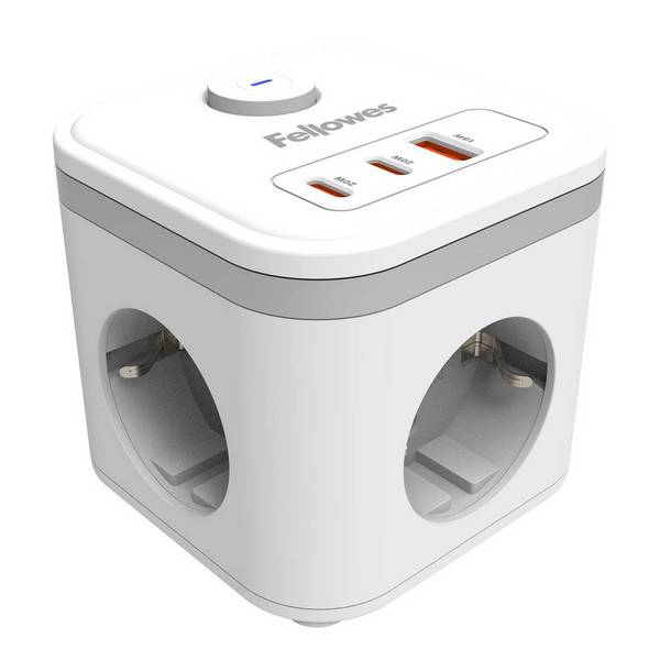 Fellowes Power Cube 3xSteckdose 1xUSB-A 2xUSB-C Schalter wei