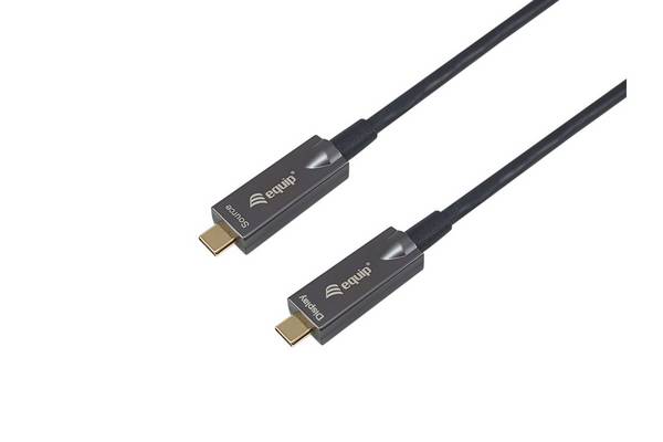 Equip Kabel USB-C3.2->C AOC 4K PD60W St/St 15.00m schwarz Multimedia-Technik USB-Kabel