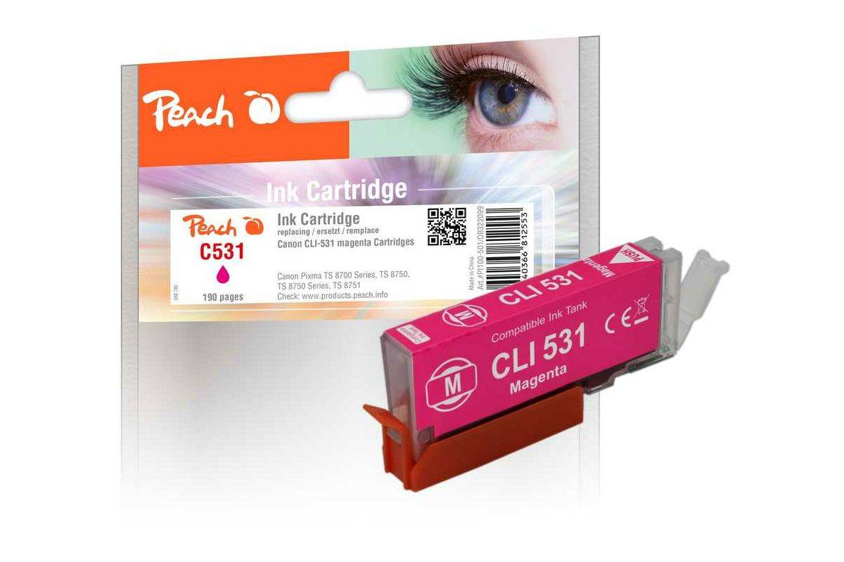 Peach Patrone Canon CLI-531 6121B002 magenta kompatibel - Kompatibel - Tintenpatrone-0