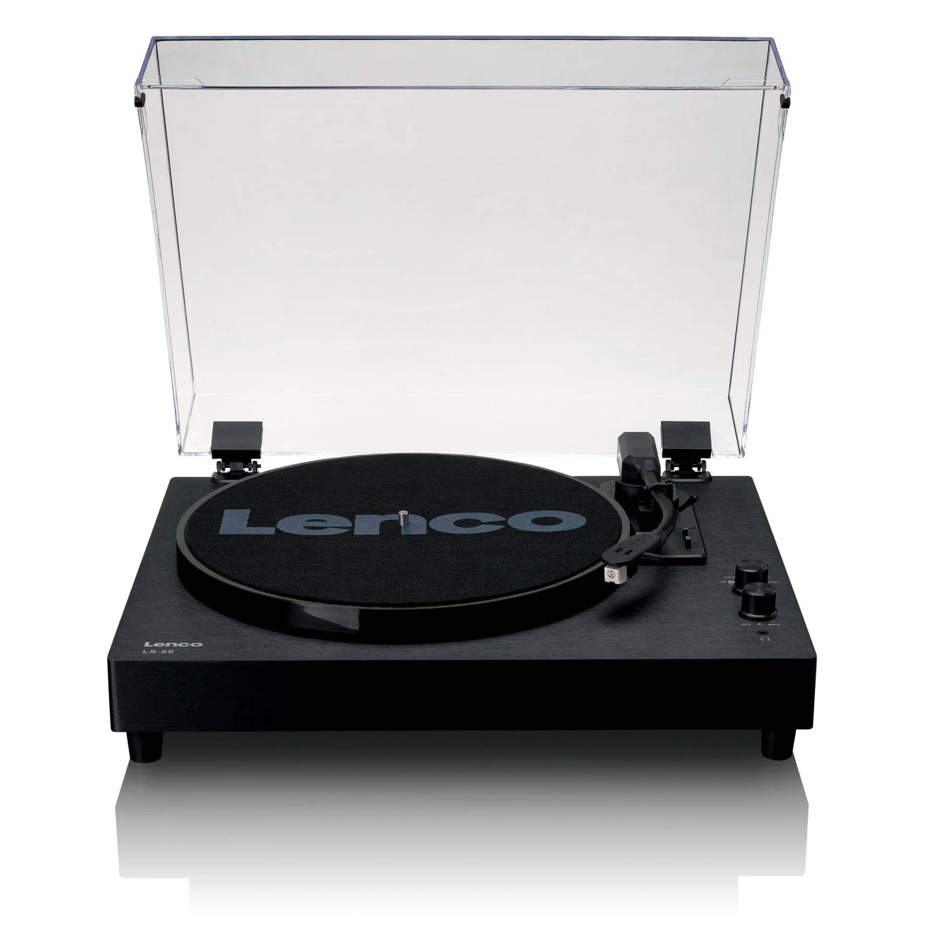 Lenco Bluetooth Turntable with Built-in Speakers Black AT-3600 Preamplifier-0