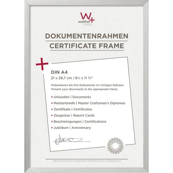 walther design AJ130S Bilderrahmen Chair silber 21,8 x 30,7 cm Büromöbel