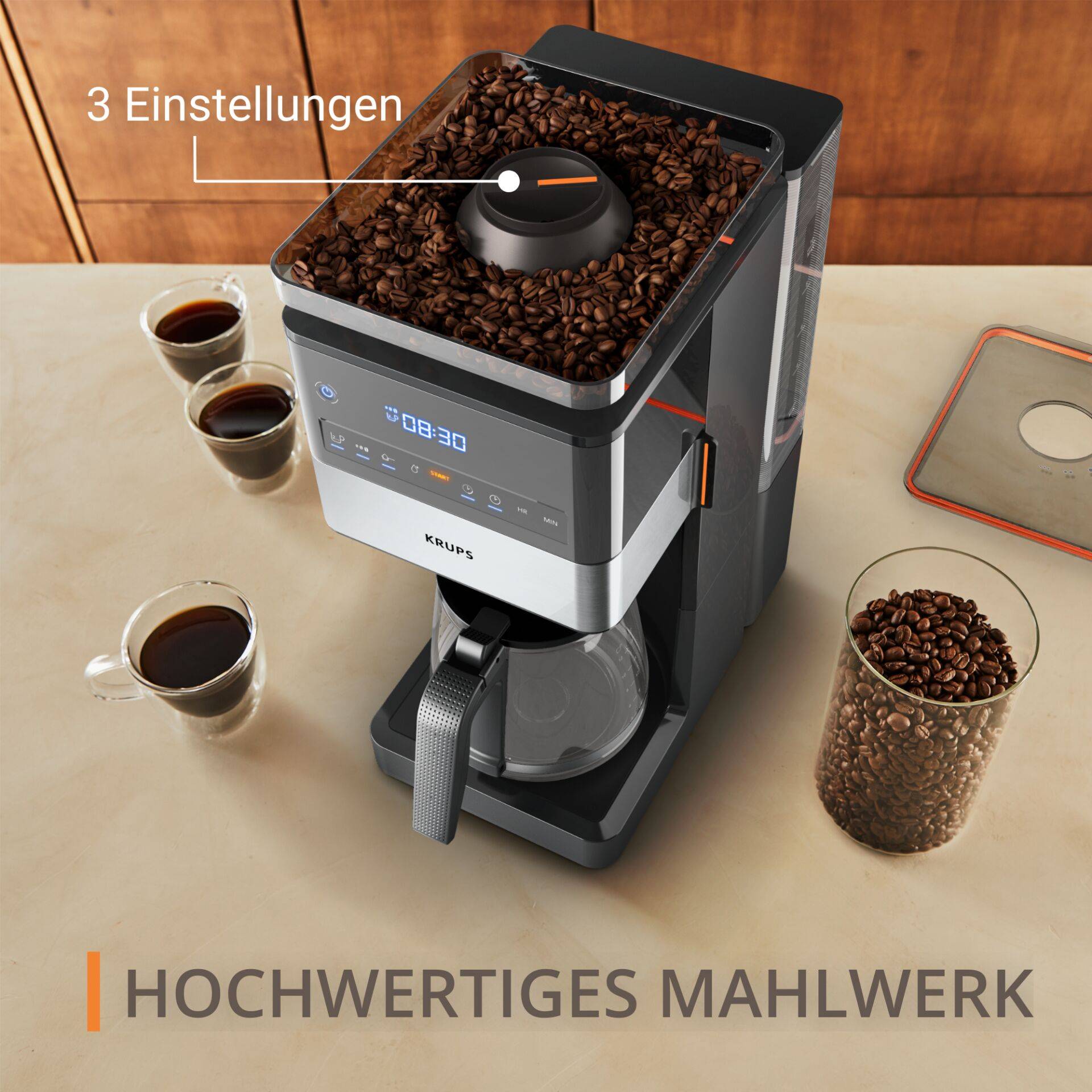 Aroma Partner KM8428, Filterkaffeemaschine, 1,5 l, Kaffeebohnen, Gemahlener Kaff-2