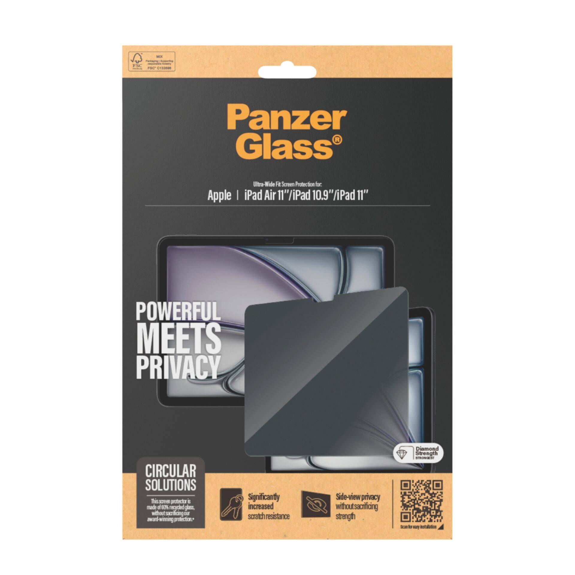 PanzerGlass ® 2-Way Privacy Screen Protector iPad Air 11'' (2024-2025) | 11 (2025) | 10.9'' | Fit-0
