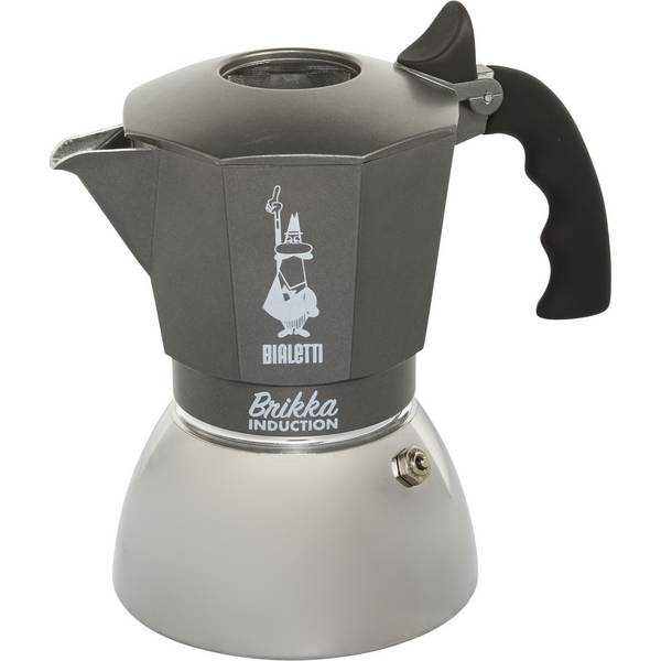 Bialetti Brikka Induction Mokka-Kanne Schwarz Edelstahl Aluminium Stahl Si...