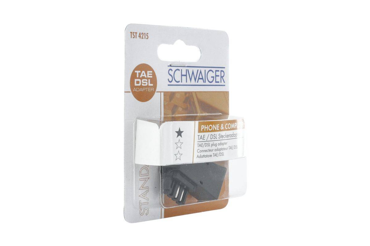 Schwaiger TST4215533 - TAE-F - RJ-45 - Schwarz - Kabel-0