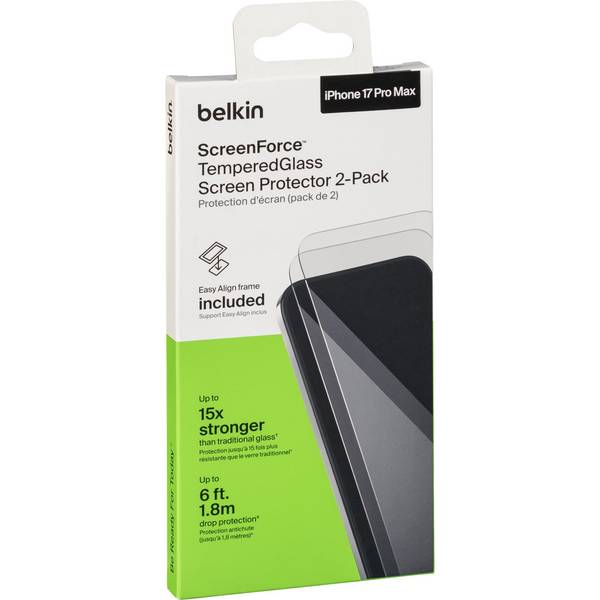 BELKIN - 2x1 ScreenForce Temp.Gl. Displays. iPhone 17 Max OVA227hq