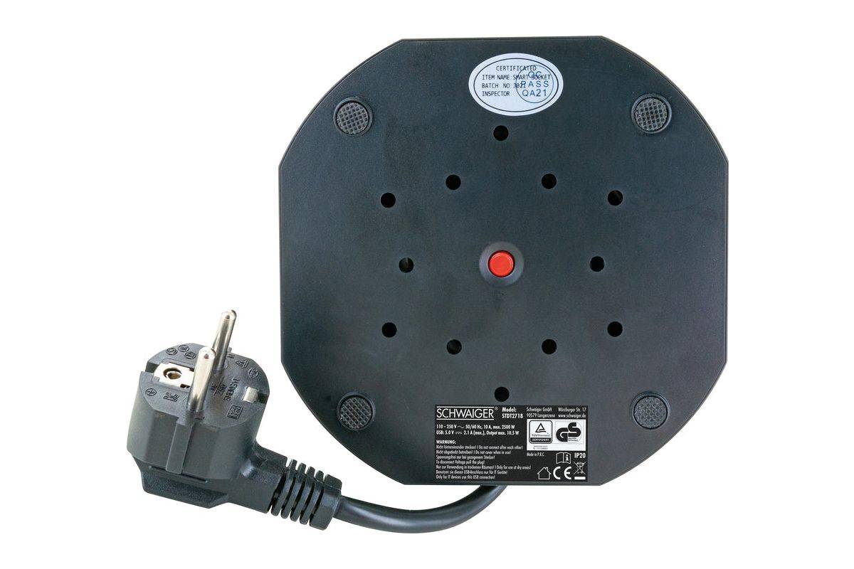 SCHWAIGER - Steckdosentower 7xSchuko+2x USB 1.8m-2