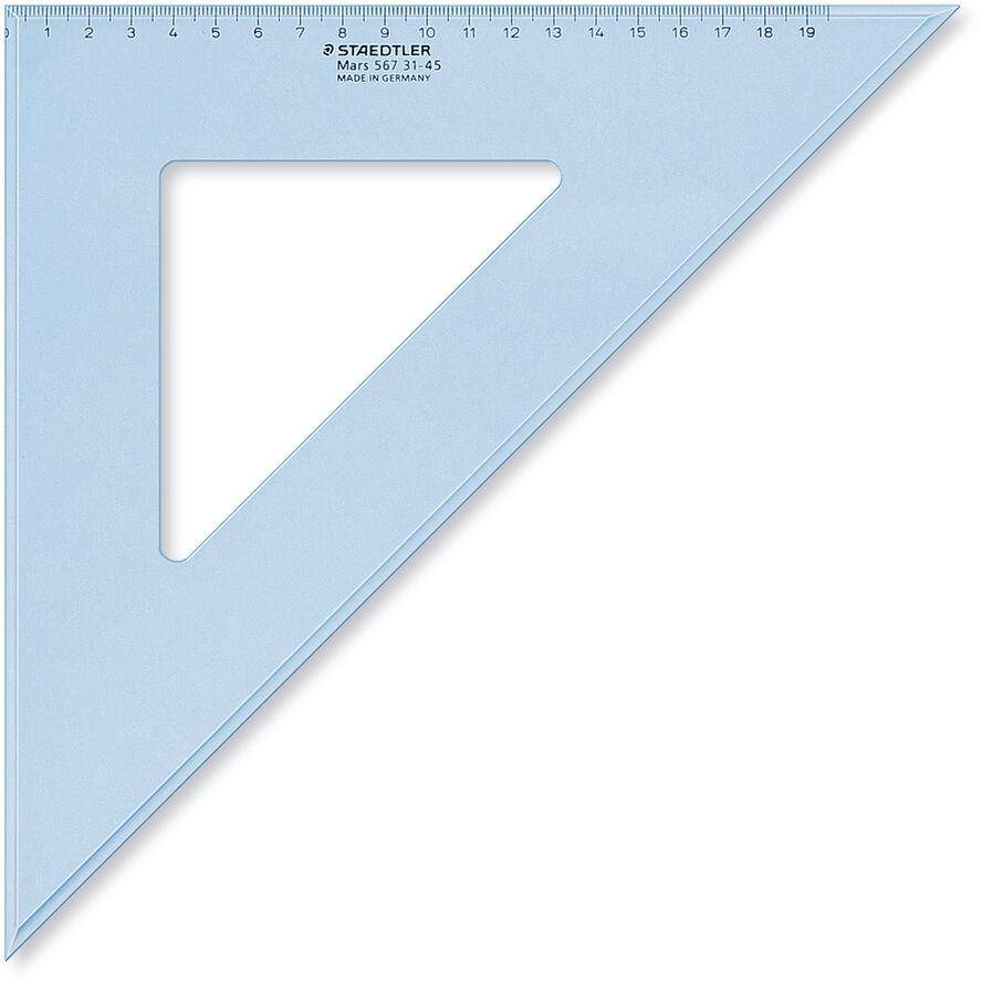 Zeichendreieck 31cm 45/45 Gr. transparent/blau-0