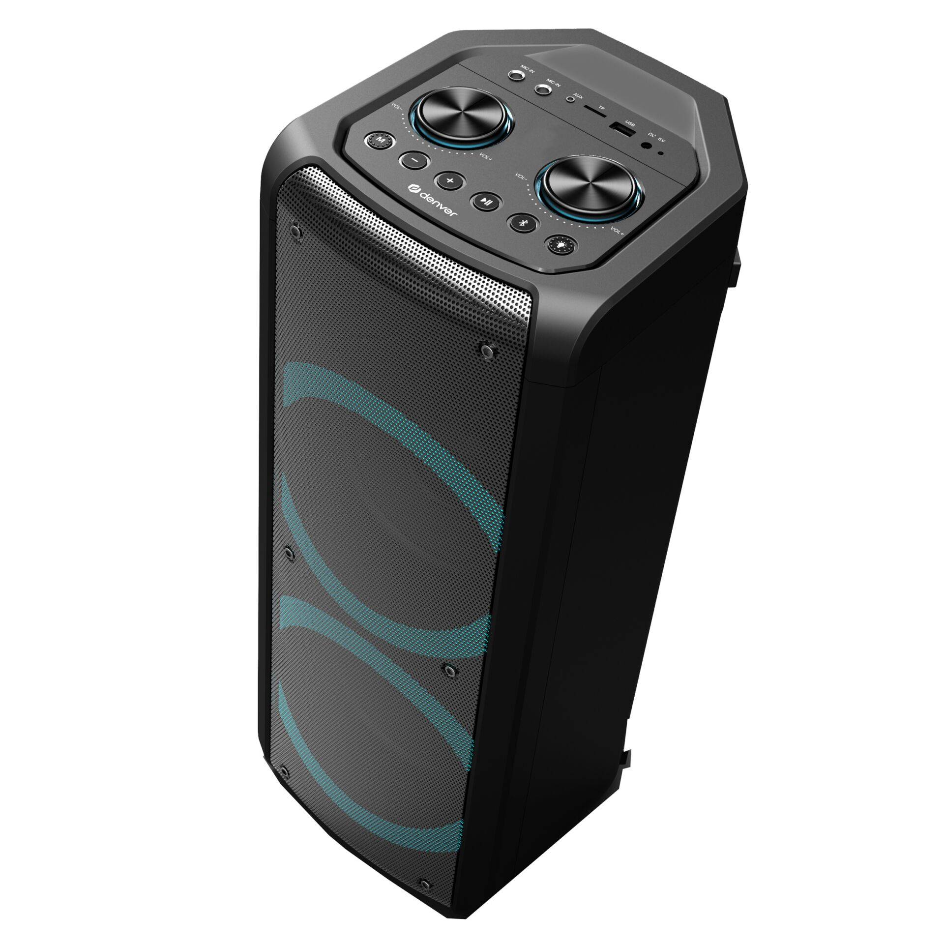 Denver BPS-352 Bluetooth Party Speaker LED 2 x 6,5" Woofers 300W Black-2