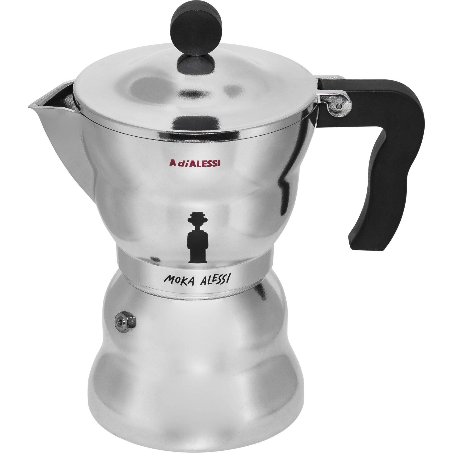 Alessi Moka, Mokka-Kanne, Aluminium, Aluminium, 104 mm, 206 mm-0