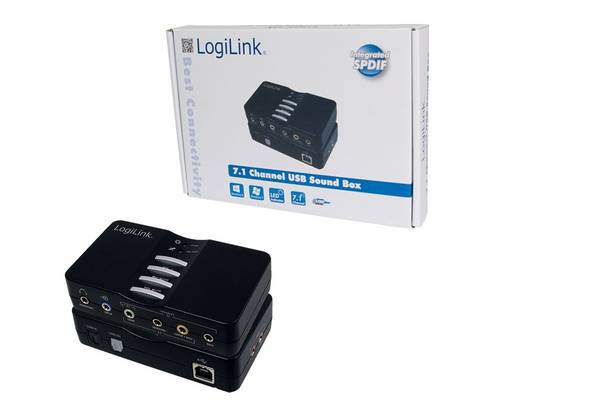 Logilink USB Soundbox Box 7.1 Dolby 8-Kanal Multimedia-Technik Soundkarten
