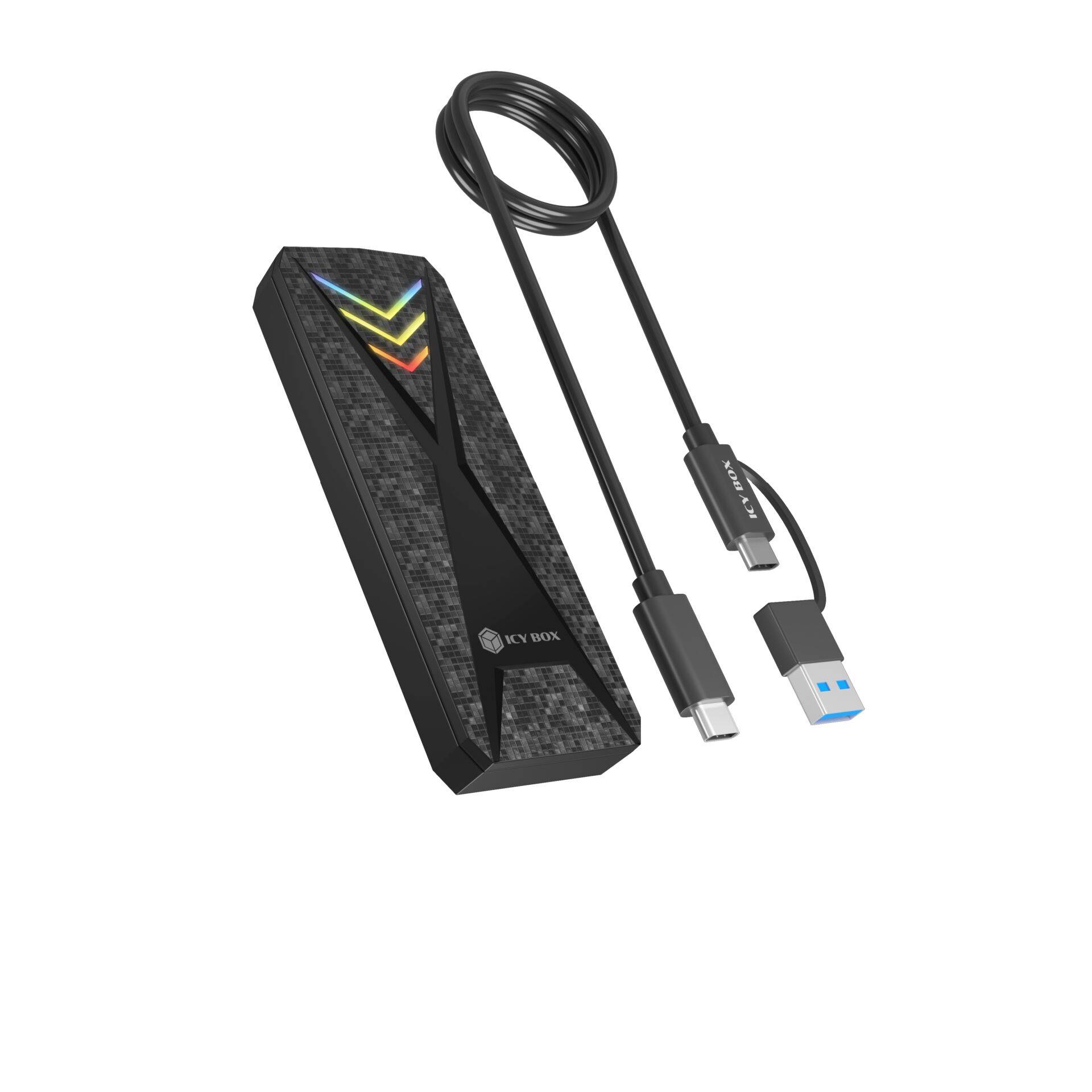 Geh. IcyBox Spade Case 1805 NVMe M.2 USB 3.2 Gen 2 Type-C Multimedia-Technik Externe Gehäuse-0