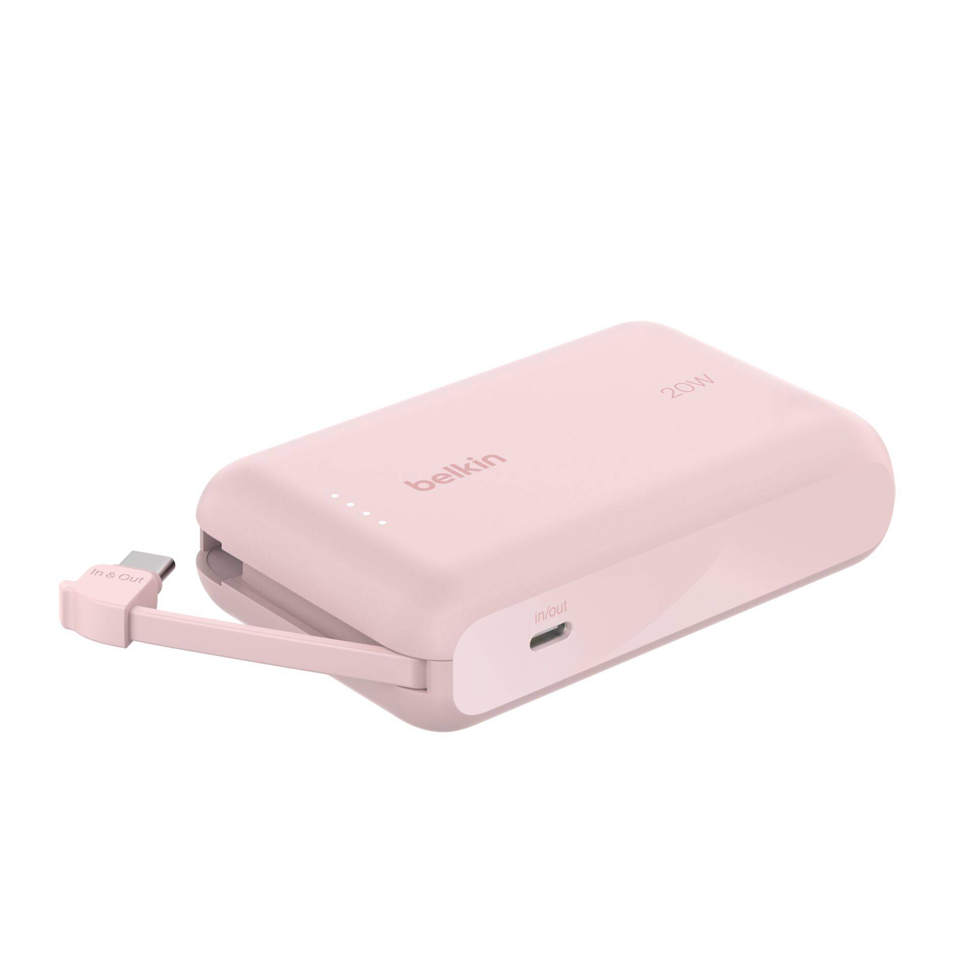 Belkin BoostCharge - Powerbank - mit integriertem Kabel - 10000 mAh - 20 Watt - 3 A - Fast Charge - 2 Ausgabeanschlussst-0
