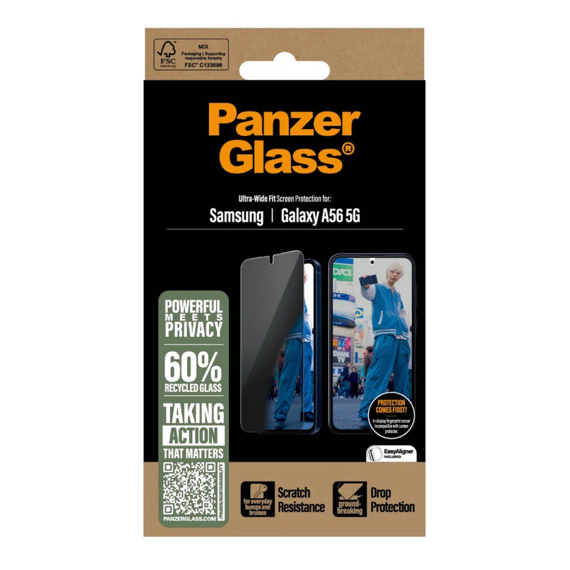 PanzerGlass ® 2-Way Privacy Screen Protector Samsung Galaxy A56 5G | Ultra-Wide Fit Tablets &-1