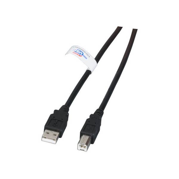 EFB USB2.0 Anschlusskabel A-B, St.-St., 1,8m, schwarz, LSZH