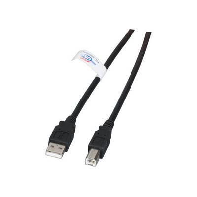 EFB USB2.0 Anschlusskabel A-B, St.-St., 1,8m, schwarz, LSZH-0