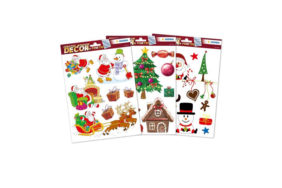HERMA 15548, Mehrfarbig, Entfernbar, Fenster, Junge/Mädchen, Weihnachten, Polybag-0