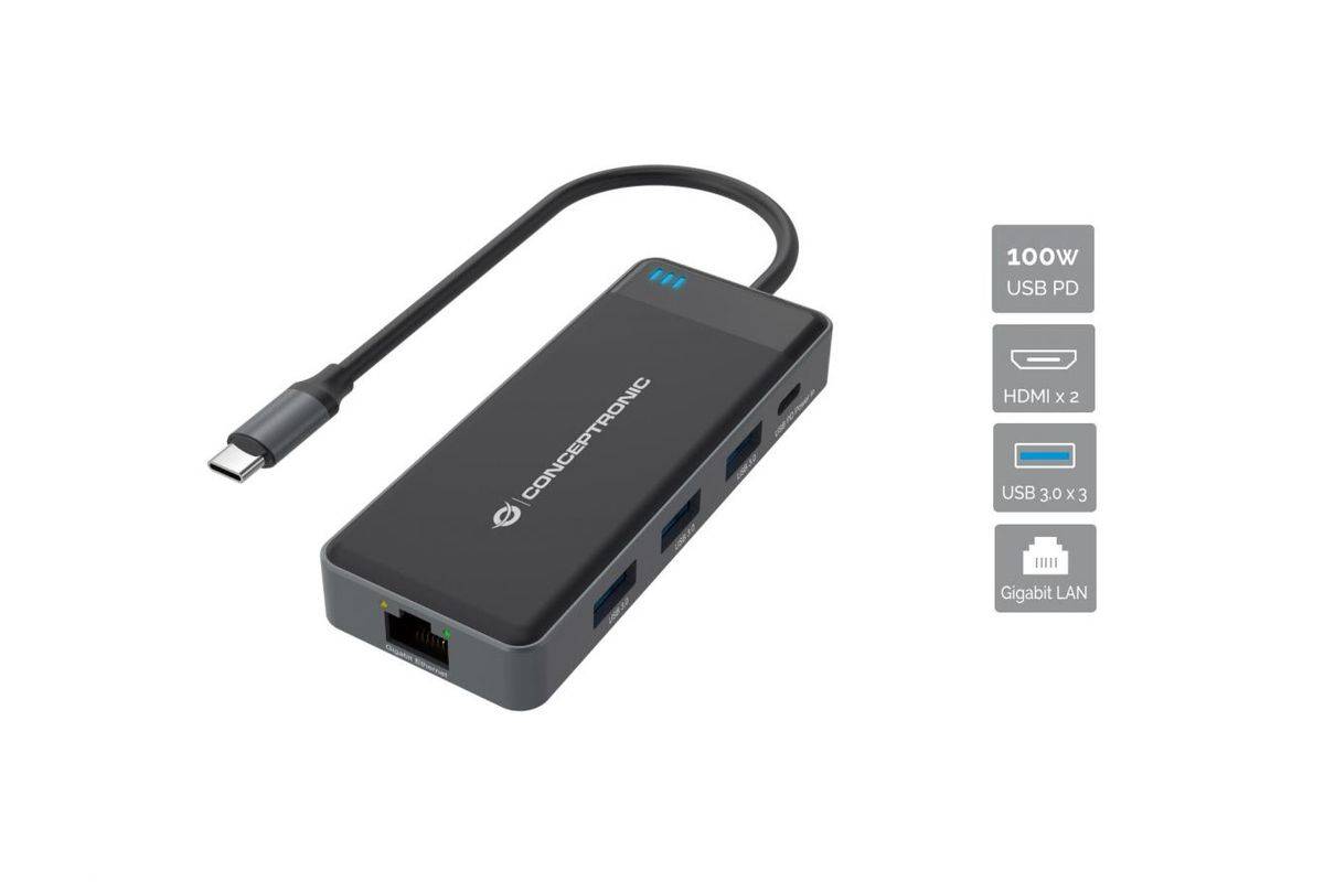 Conceptronic Dockingstation - USB-C - 2 x HDMI-0