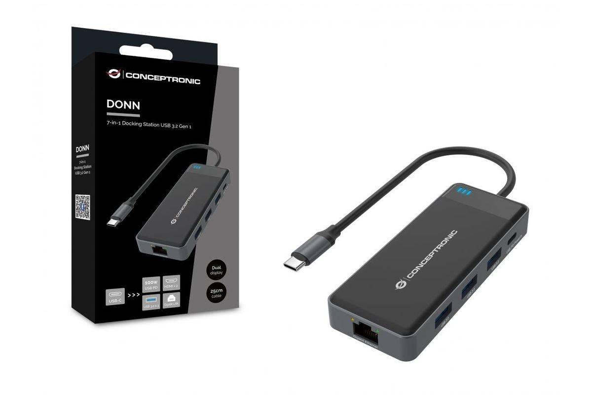 Conceptronic Dockingstation - USB-C - 2 x HDMI-3