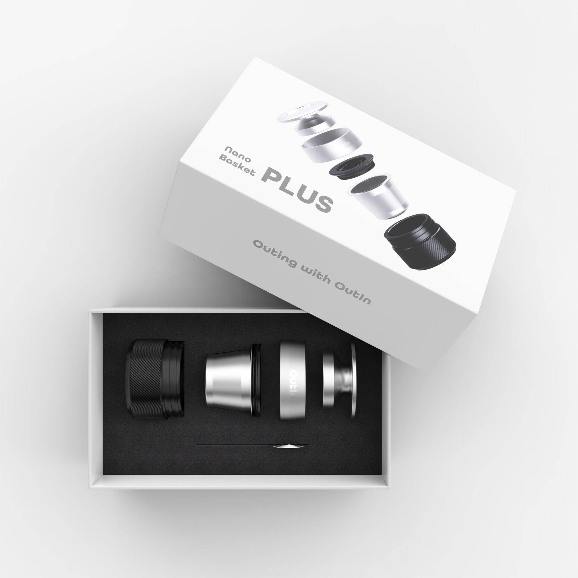 Outin OTEM-01-ACCESSORY-KIT, Kaffeezubereitungsset, OutIn, Nano Espresso, Schwarz, Silber, Edelstahl, 1 Tassen-0