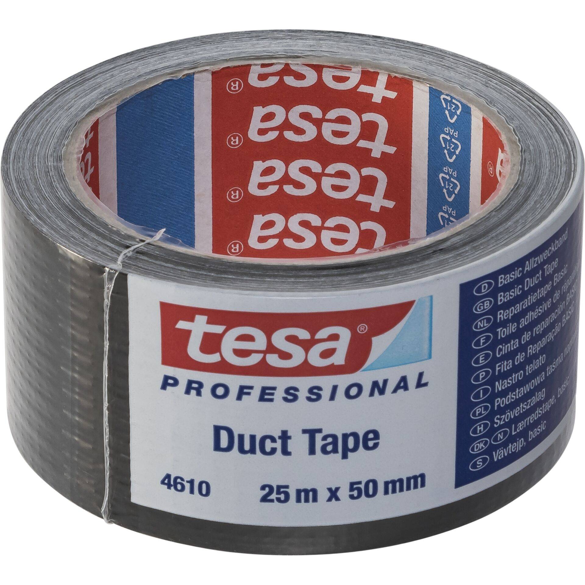 tesa Basic Duct Tape 4610, 25m x 50mm, schwarz-0