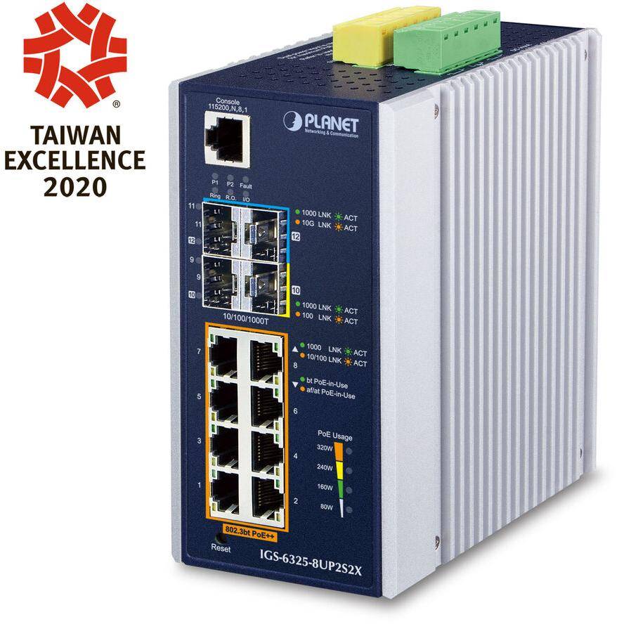 Planet Industrial L3/1000T 802.3bt PoE+ SFP+ - Switch - 0,1 Gbps-0