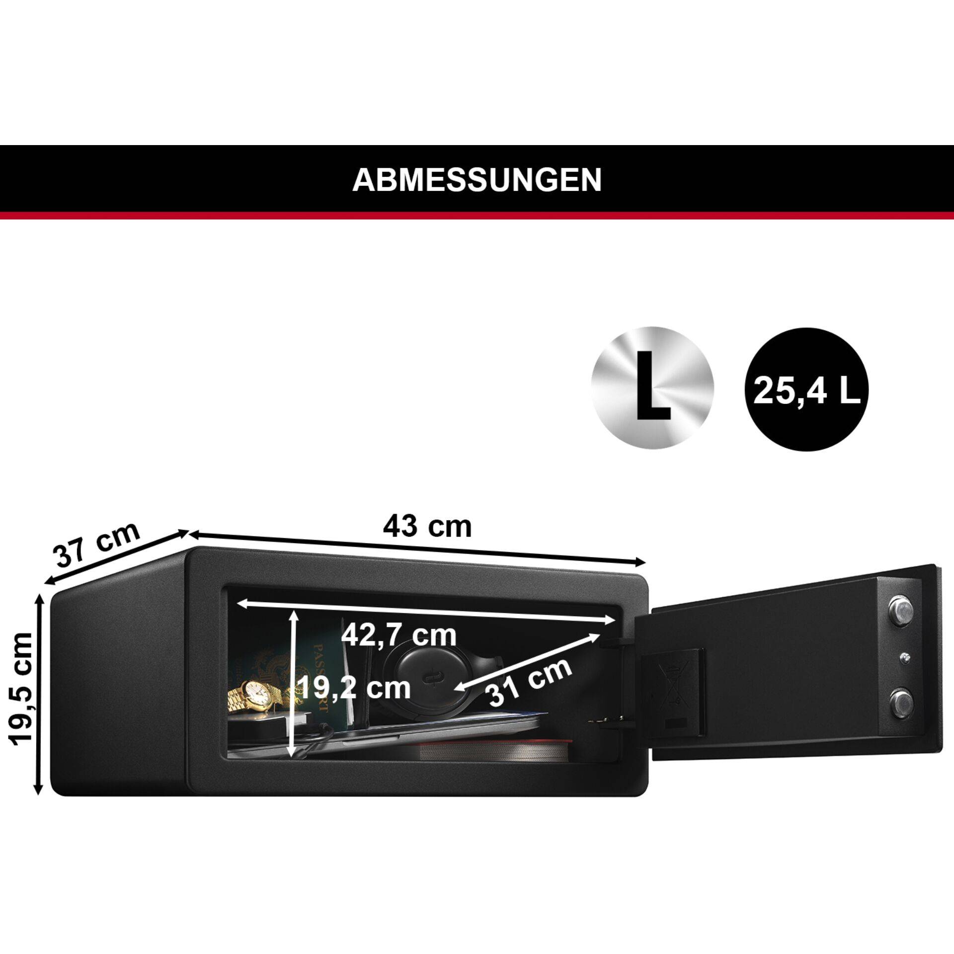 MasterLock LX110BEURHRO safe Freestanding Black - Schwarz-2