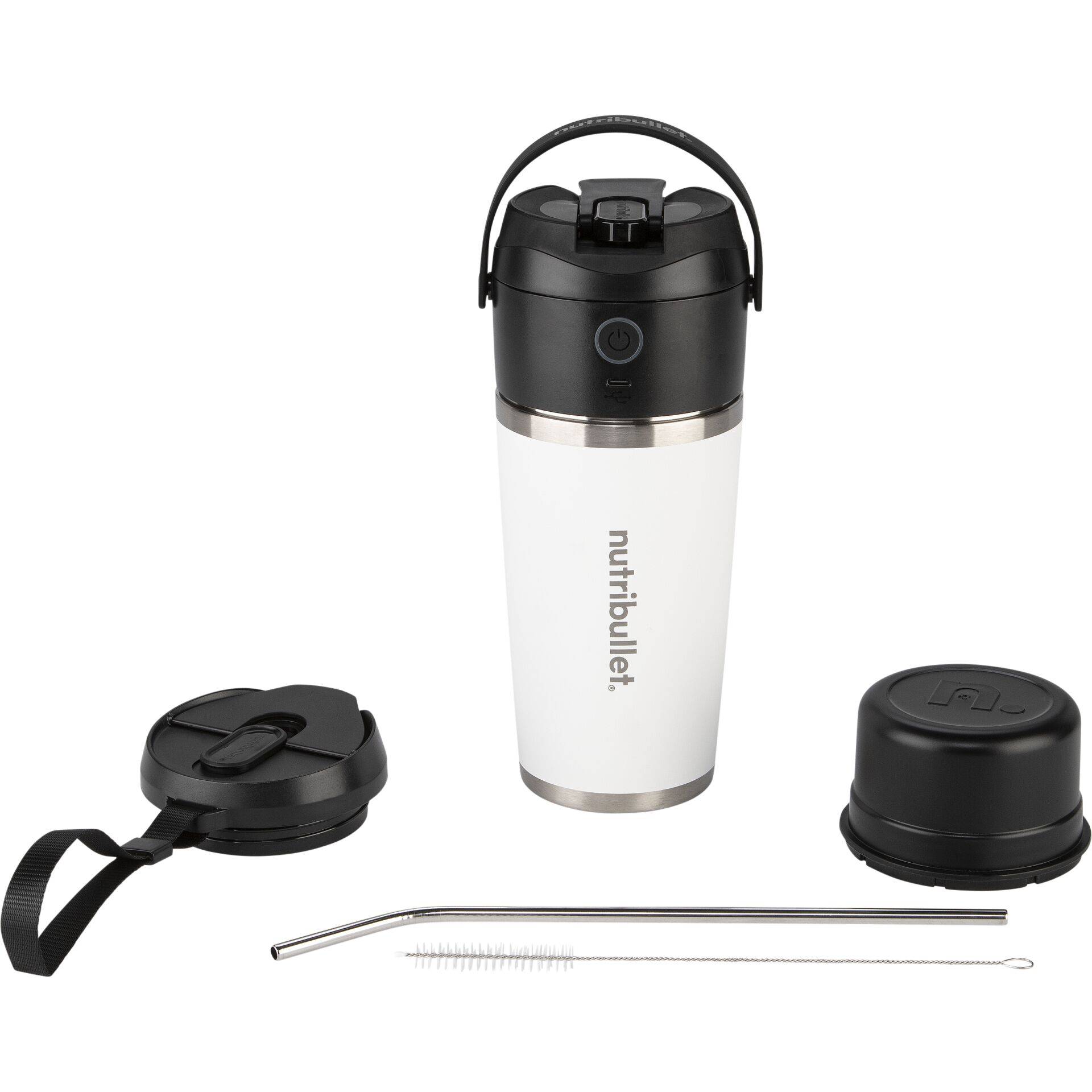 NutriBullet Flip, Tragbarer Mixer, 0,59 l, Pulsfunktion, Eis-Crusher, Schwarz, Weiß-0