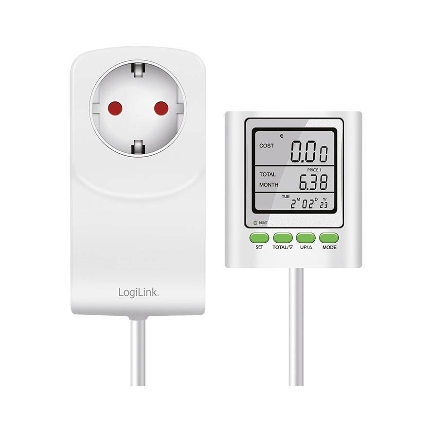 LogiLink Energiekostenmessgerät mit kabelgebundenem Display Home & Living Smart Plug&Play-0