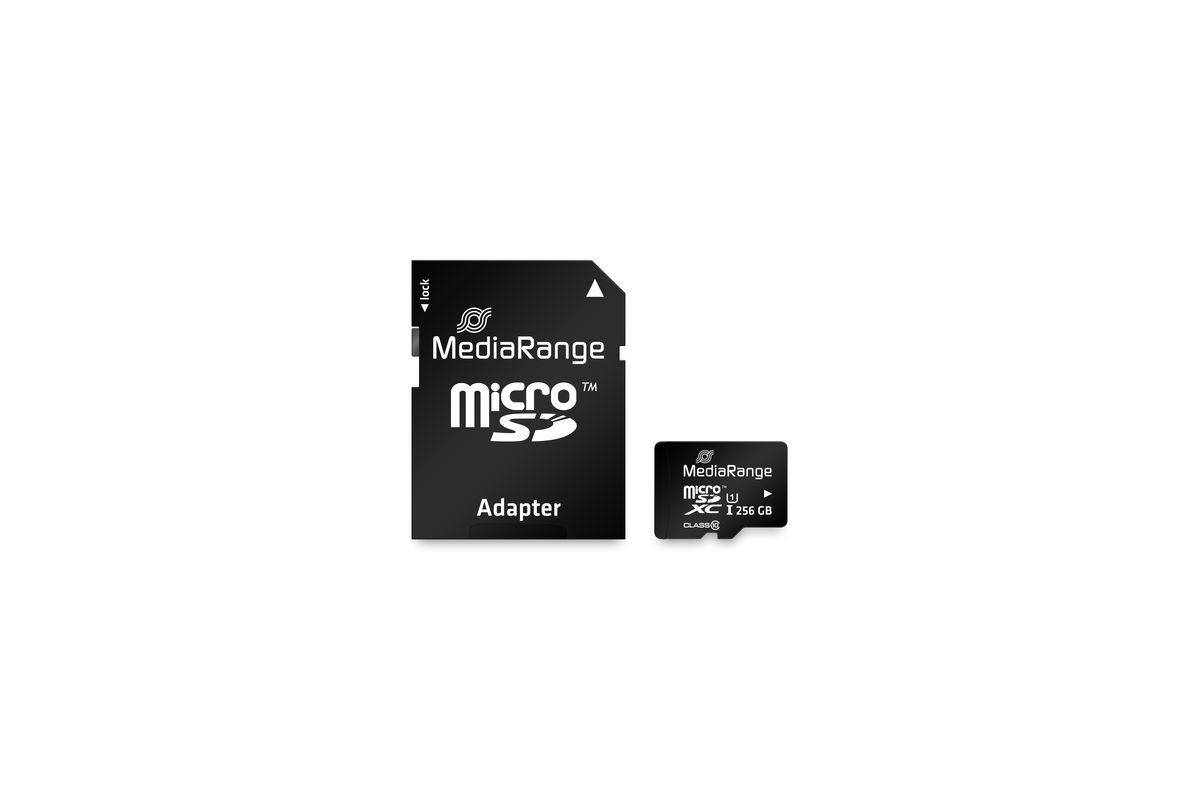 MEDIARANGE Micro SD Card 256 GB SDXC UHS-1 Class 10 inkl. Adapter 1 - Micro SD --2