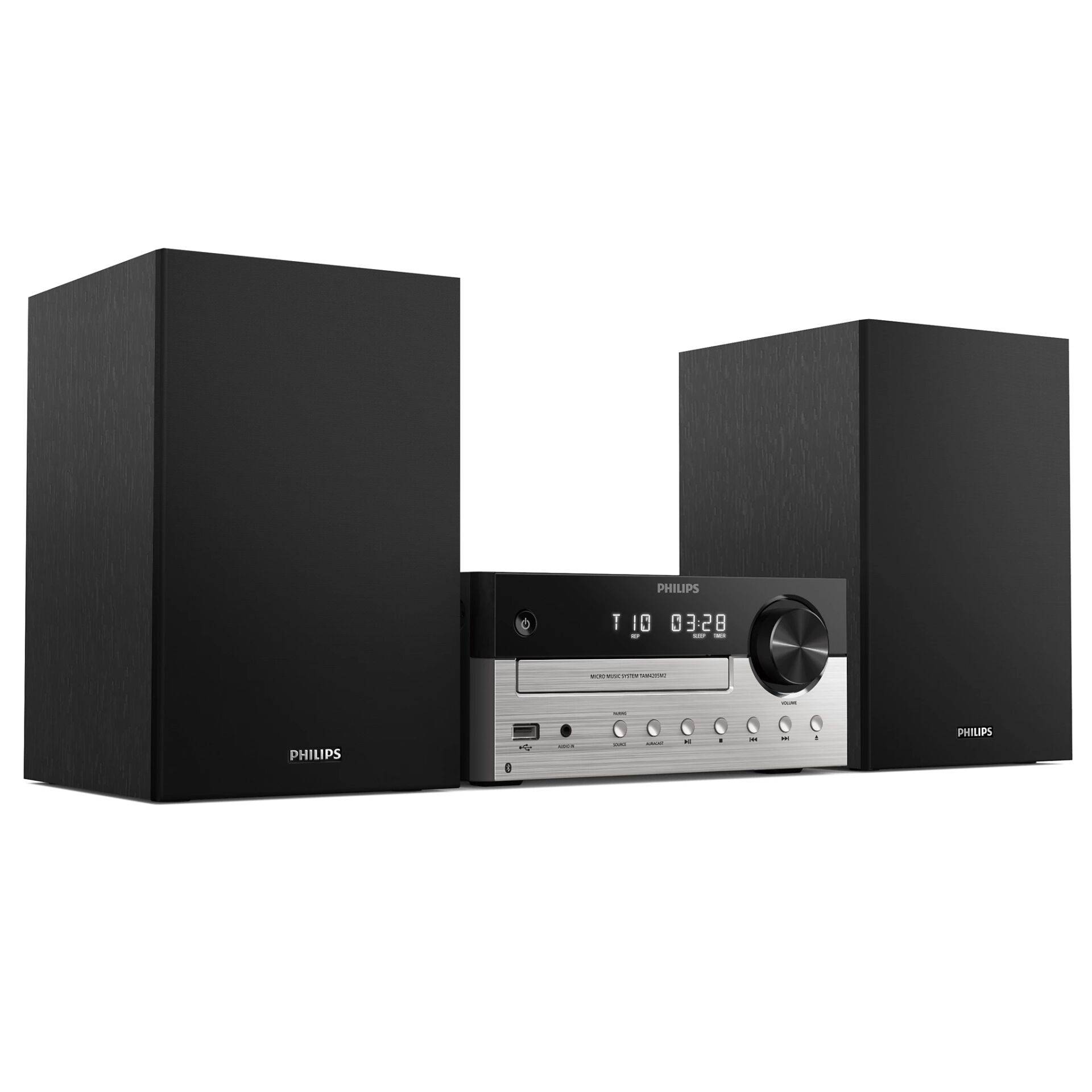 Philips TAM4205M2/12, Heim-Audio-Mikrosystem, Schwarz, Silber, Ablage, 80 W, 2-Wege, 4 Ohm-0