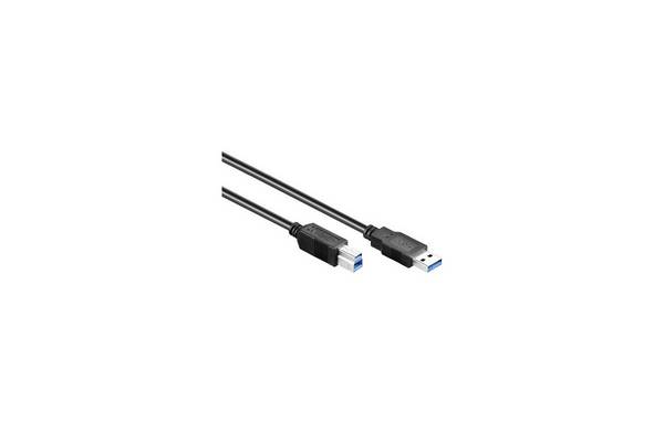Anschlusskabel USB 3.0 Stecker A an Stecker B, schwarz, 5m, Good Connections®