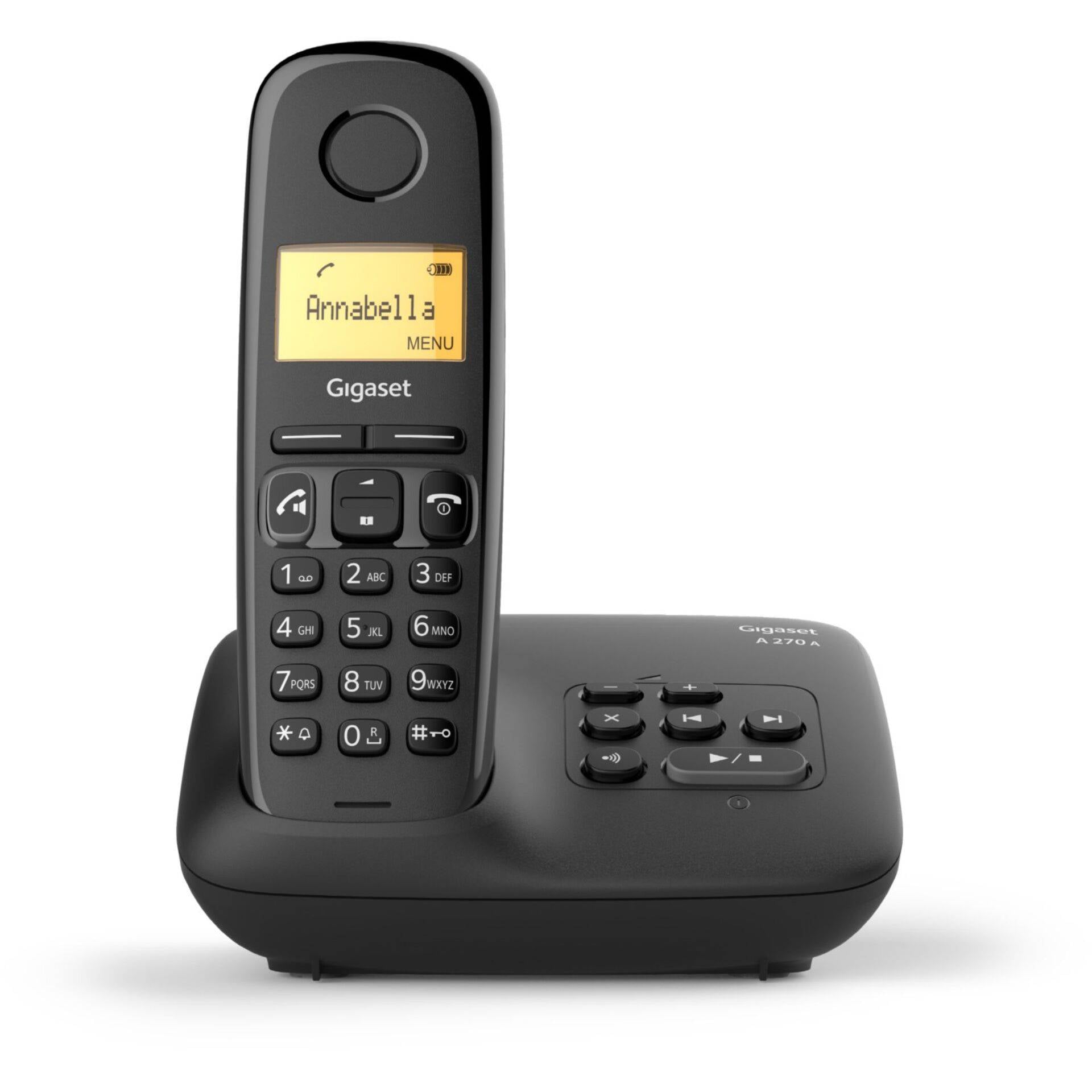 GIGASET - A270A - Analoges/DECT-Telefon - Kabelloses Mobilteil - Freisprecheinrichtung - 80 Eintragungen - Anrufer-Ident-1