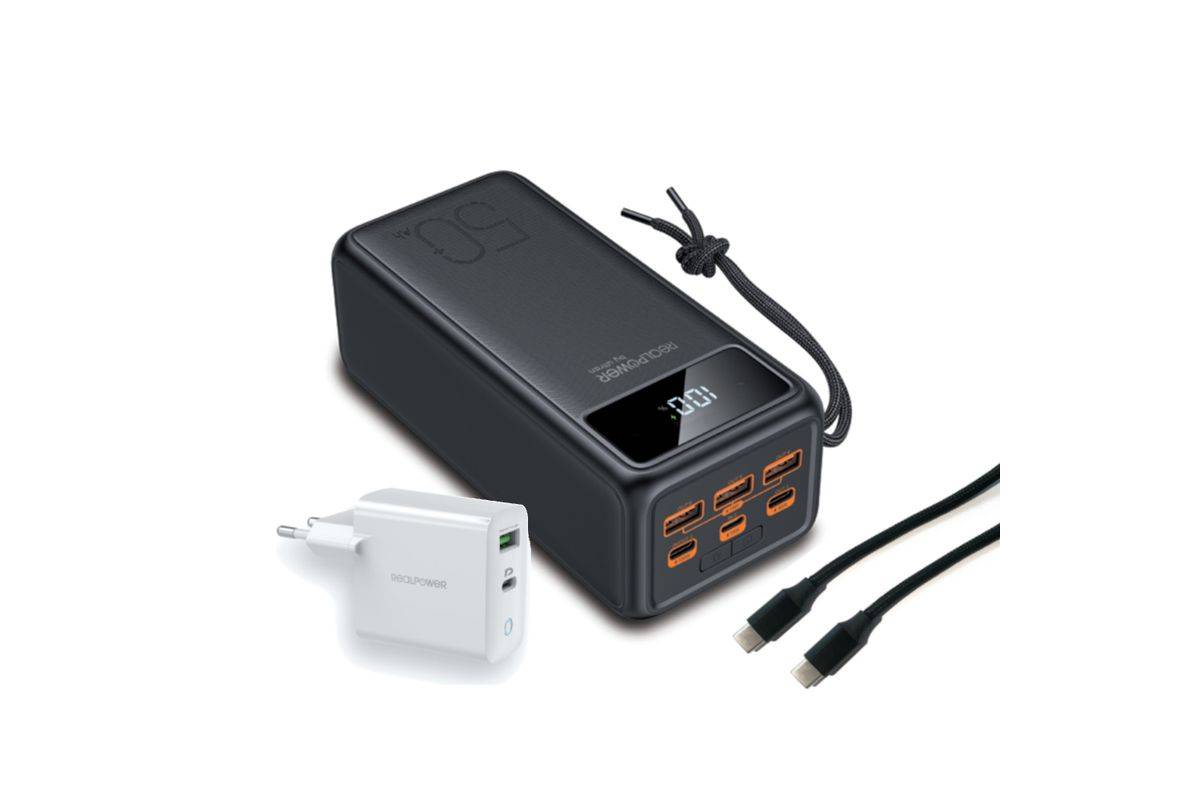 RealPower Powerbank PB-56000 Pro 56000 mAh 100Watt Type-C PD Multimedia-Technik Powerbanks-2
