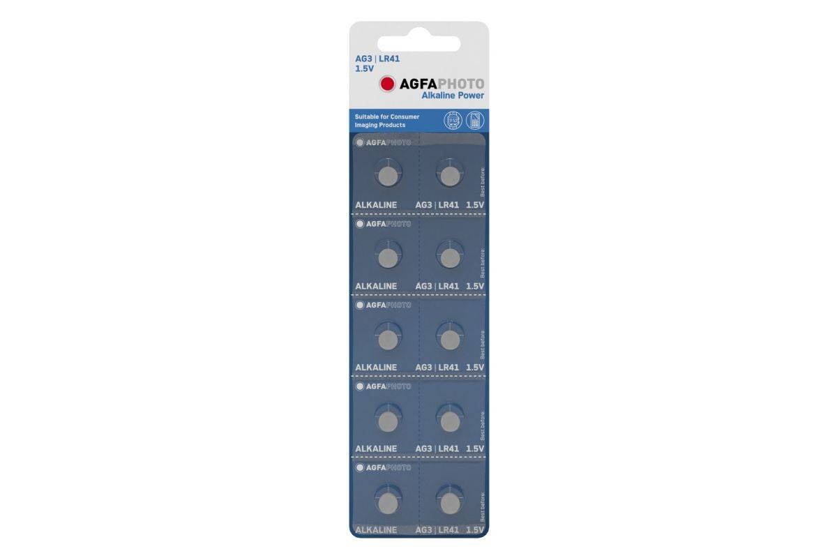 Agfaphoto Batterie Alkaline, Knopfzelle, LR41, V3GA, 1.5V Power, Retail Blister (10-Pack)-1