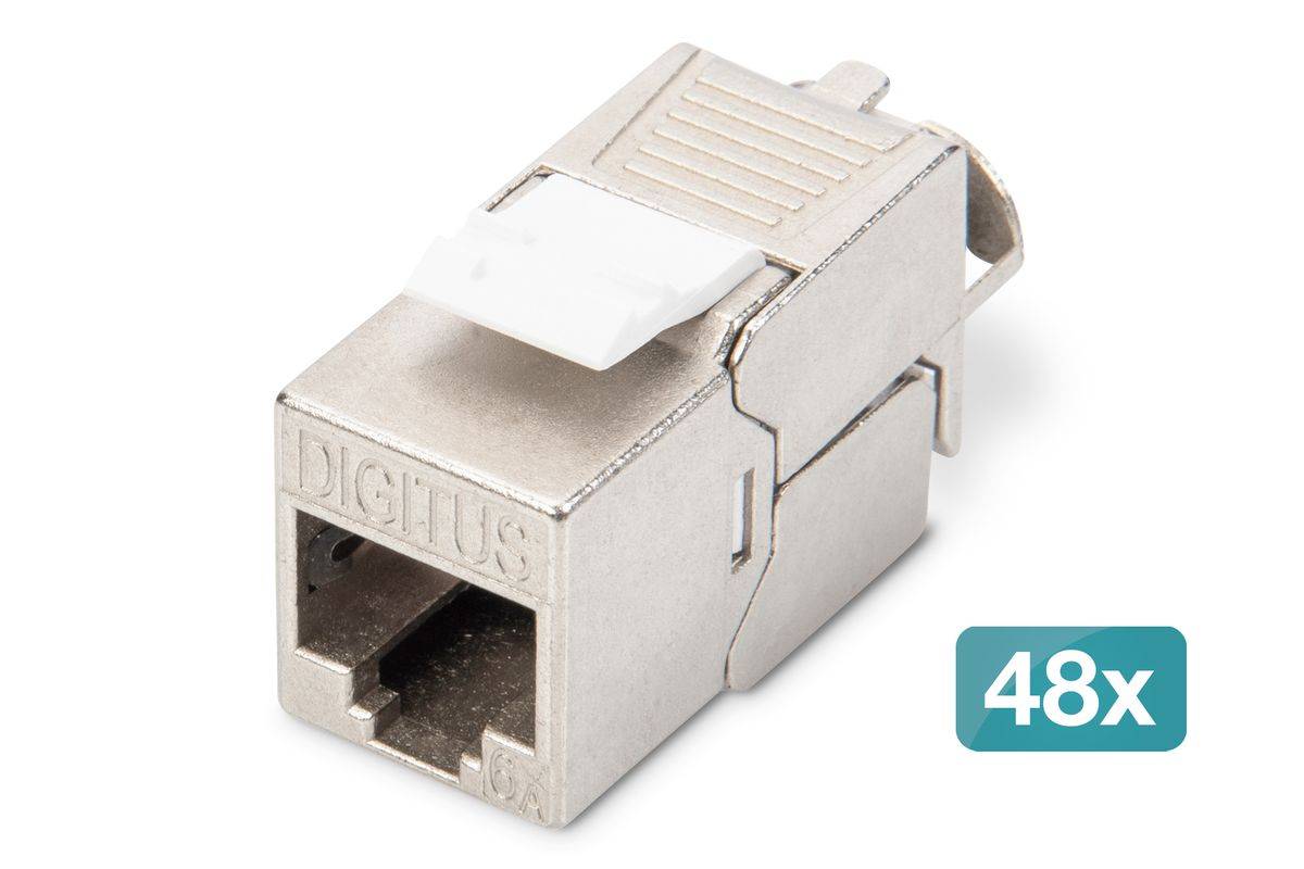 DIGITUS CAT 6A Keystone Jack shielded 48 pcs. tool free connection-0