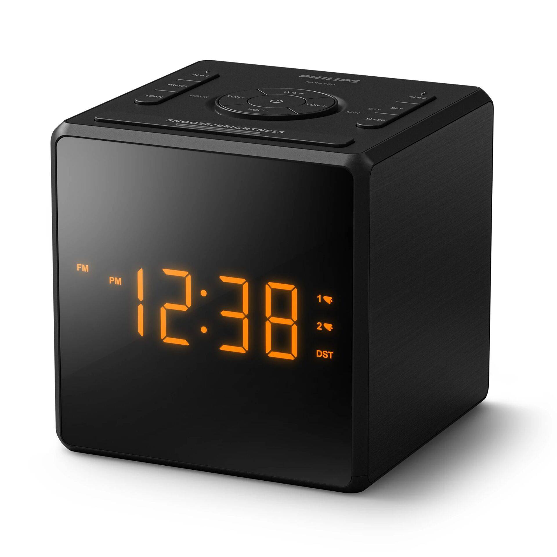 Philips TAR4500/10, Digitaler Wecker, Schwarz, 12/24 h, FM, 87,5 - 108 MHz, LED-0