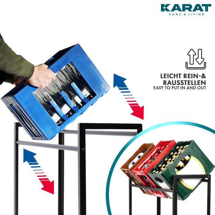 FLOORDIREKT Flaschenständer Kenji - Robustes Lagerregal - In zwei Größen erhältlich - 70 x 32 x 79 cm-1