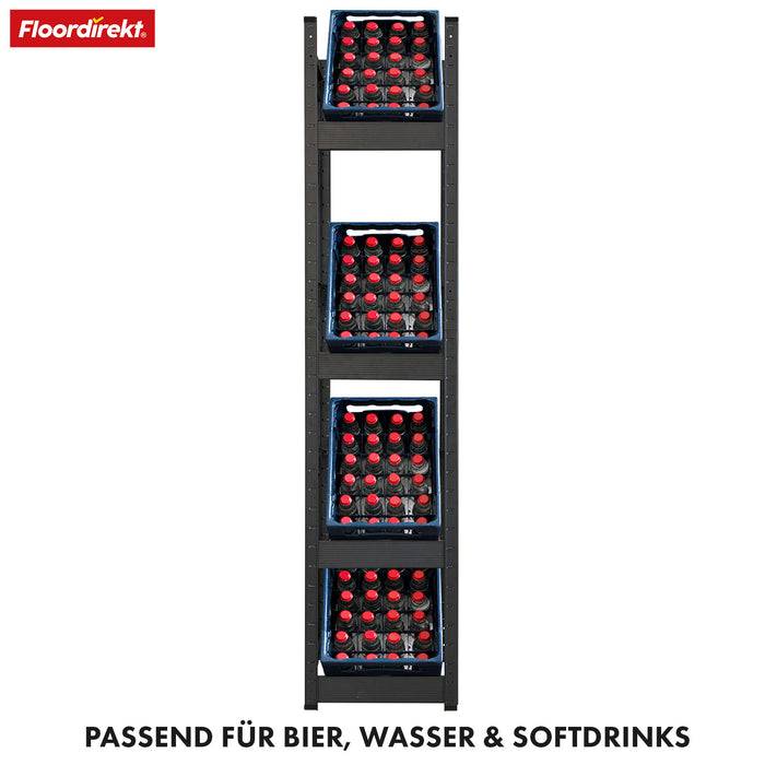 FLOORDIREKT Flaschenkastenständer Osaka - Robustes Lagerregal aus pulverbeschichtetem Stahl - 200 x 40 x 30 cm-4