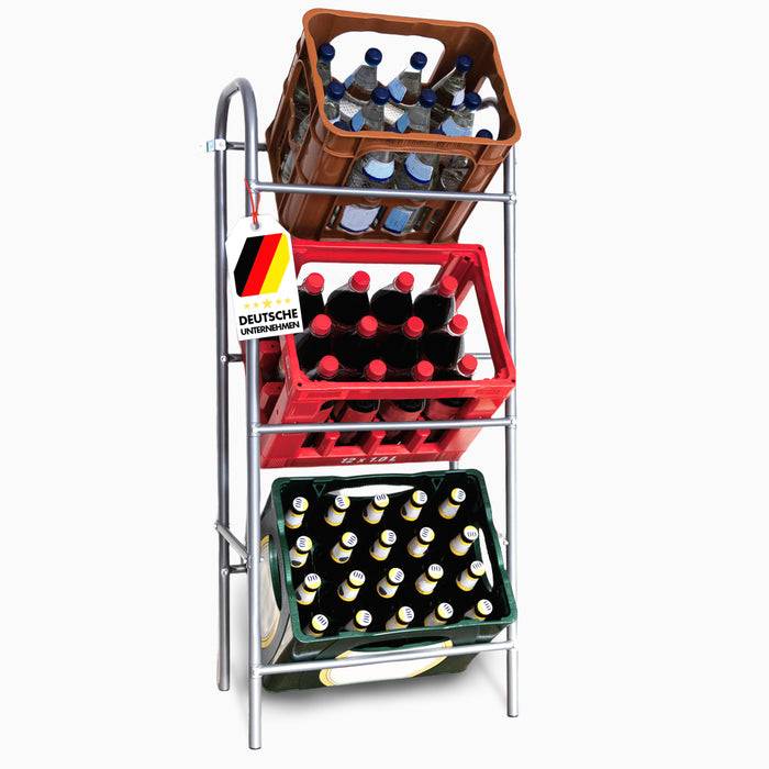 FLOORDIREKT Flaschenkastenständer Rocket - Robustes Lagerregal mit Wandbefestigung - 49,5 x 32,5 x 115,5 cm-0
