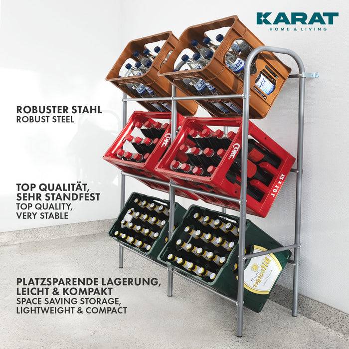 FLOORDIREKT Flaschenkastenständer Rocket - Robustes Lagerregal mit Wandbefestigung - 49,5 x 32,5 x 115,5 cm-1