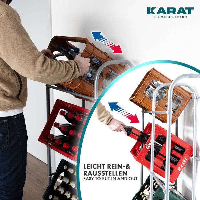 FLOORDIREKT Flaschenkastenständer Rocket - Robustes Lagerregal mit Wandbefestigung - 49,5 x 32,5 x 115,5 cm-3