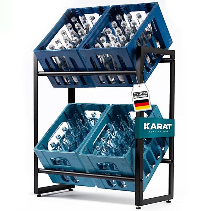 FLOORDIREKT Flaschenständer Kenji - Robustes Lagerregal - In zwei Größen erhältlich - 70 x 32 x 79 cm-0