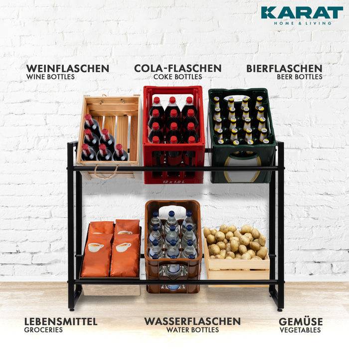 FLOORDIREKT Flaschenständer Kenji - Robustes Lagerregal - In zwei Größen erhältlich - 70 x 32 x 79 cm-4