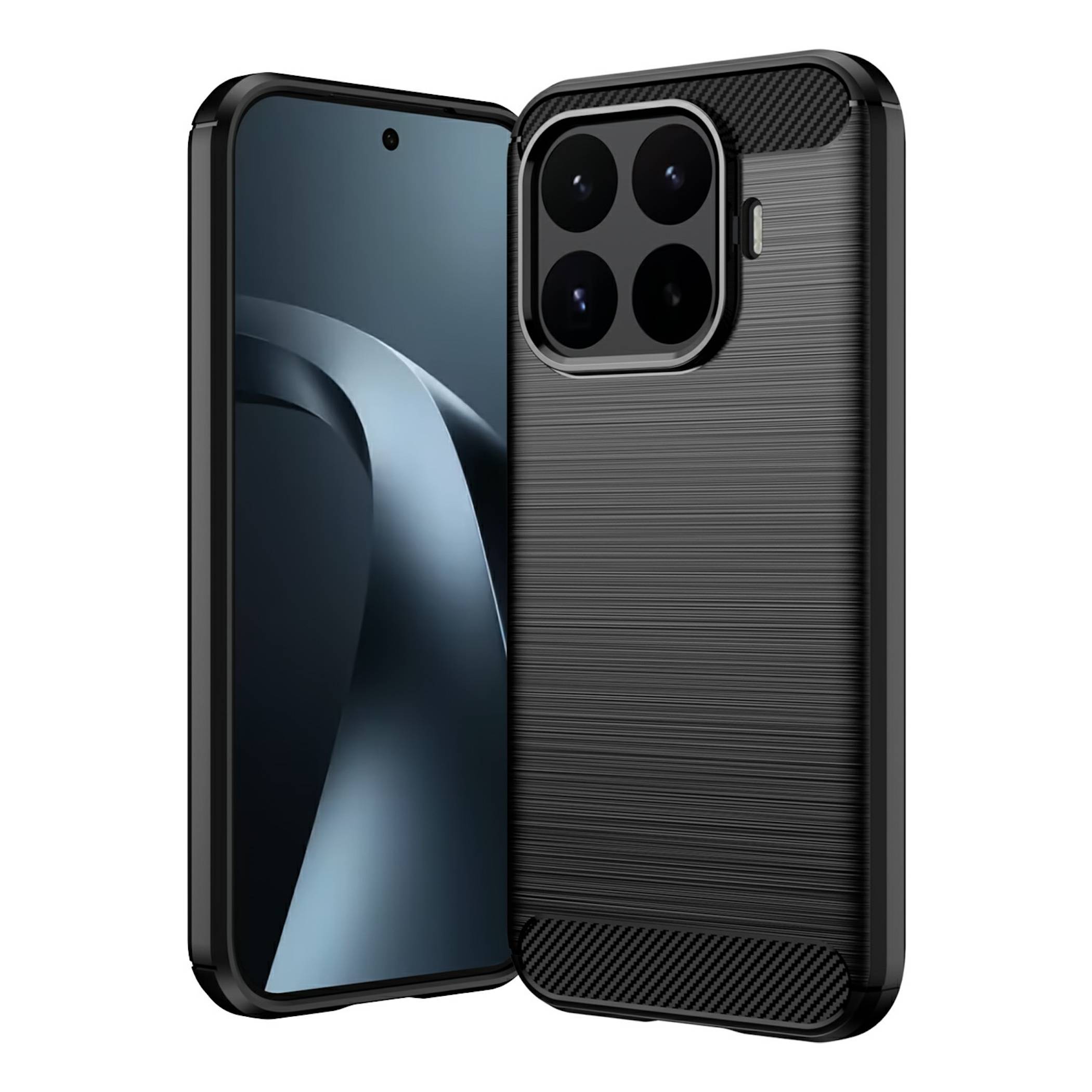 Handy Hülle für Xiaomi 17T Carbon Design Schutz Stoßfest Case Schwarz-0