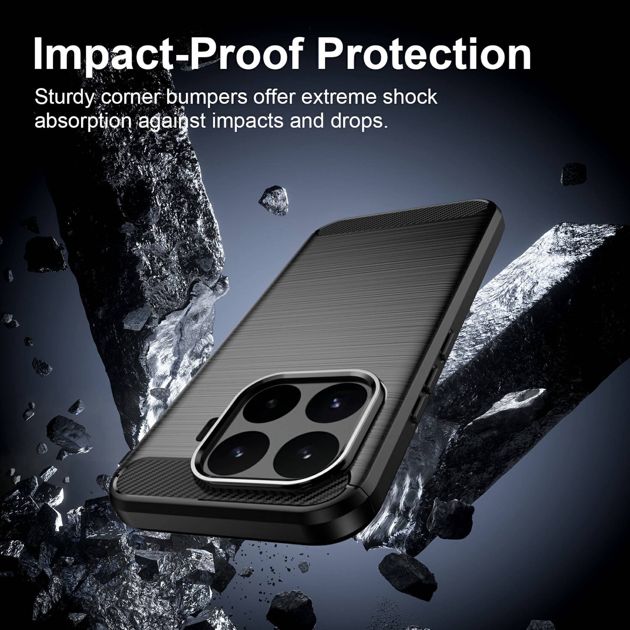 Handy Hülle für Xiaomi 17T Carbon Design Schutz Stoßfest Case Schwarz-3