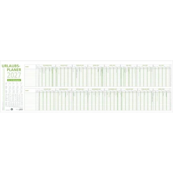 Urlaubsplaner 992 Recycling 100x29,7cm 16 Monate 2027